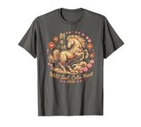 Kawaii 2026 Crazy Horse Lady Wild Soul Calm Heart Fortune Camiseta