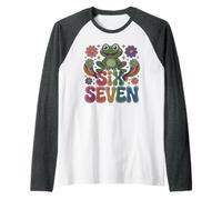 Kawaii 67 Frog Science Teacher Biología Humor 6 7 Bruh Gen Camiseta Manga Raglan