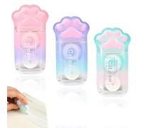 Kawaii Accesorios, 6 piezas Cinta correctora, Suministro escolar Kawaii, para pegamento escocés, rodillo para pegamento, revisiones de documentos para estudiantes y profesionales que trabajan.