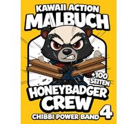Kawaii Action Malbuch 6-8 Jahre - 100 Seiten Action Szenen zum Ausmalen & Ausschneiden | Band 4: Kreatives Beschäftigungsbuch mit klaren Linien, dynamischen Motiven und 4+1 Collage System
