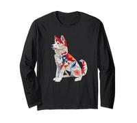 Kawaii Akita Inu Japanese Cherry Blossom T para fanáticos de Manga Larga