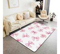 Kawaii - Alfombra para niños, diseño de princesa de ensueño con nudo de mariposa, alfombra de entrada para niñas y niños, alfombra antideslizante de coqueta de dibujos animados, decoración rosa para