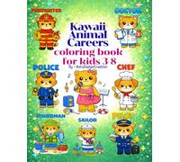 Kawaii animal careers: Bold and Easy Cozy Careers coloring book for kids 3-8