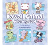 Kawaii animal coloring book: 52 Cute Illustrations for Kids and Adults - A Fun and Relaxing Journey for All Ages (Piki Press Coloring Books)