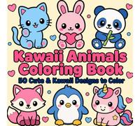 Kawaii Animals Coloring Book: A Bold and Easy Coloring Book for Adults & Teens Featuring Cute Pets, Farm Animals, Forest Friends, Sea Creatures, and ... for Relaxation (Cozy Motif Coloring Book)