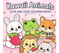 Kawaii Animals Coloring Book: A Bold & Easy Coloring Book with Cute Animals, Cozy Food Scenes, and Simple Pages for Kids Ages 4-8