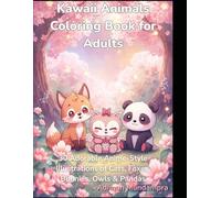 Kawaii Animals Coloring Book for Adults: 30 Adorable Anime-Style Illustrations of Cats, Foxes and Forest Creatures for Stress Relief and Relaxation