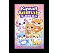 Kawaii Animals Coloring Book: Super Cute & Easy Designs for Kids Ages 3-8