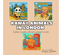 Kawaii animals in london: Explore London with cute animals to color