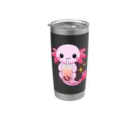 Kawaii Anime Axolotl Bebiendo Boba Bubble Tea Lindo Japonés Vaso térmico de acero inoxidable de doble pared