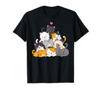 Kawaii Anime Cat Pila Lindo Chibi Kitty Mountain Neko Lover Camiseta