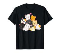 Kawaii Anime Cat Pila Lindo Chibi Kitty Mountain Neko Lover Camiseta
