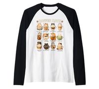 Kawaii Anime Coffee Cats Cappuccino Lindo Cat Café Diseño Camiseta Manga Raglan