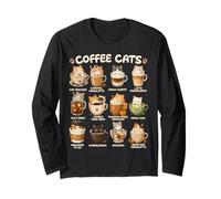 Kawaii Anime Coffee Cats Cappuccino Lindo Cat Café Diseño Manga Larga