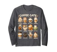 Kawaii Anime Coffee Cats Cappuccino Lindo Cat Café Diseño Manga Larga