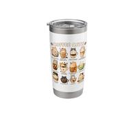 Kawaii Anime Coffee Cats Cappuccino Lindo Cat Café Diseño Vaso térmico de acero inoxidable de doble pared