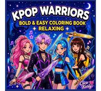 Kawaii Anime Coloring Book Warriors: Cute anime K-pop coloring pages for kids, tweens, teens, and adults; relaxing chibi art designs to relieve stress; gifts for pop music lovers.