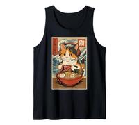 Kawaii Anime Gamer Cat Ramen Retro Japanese Gaming Funny Camiseta sin Mangas