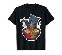 Kawaii Anime Gato Comiendo Ramen Fideos Japonés Foodie Camiseta