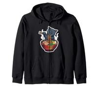 Kawaii Anime Gato Comiendo Ramen Fideos Japonés Foodie Sudadera con Capucha