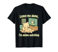 Kawaii Anime Viendo Chibi Cat Pastel Diseño Camiseta