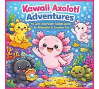 Kawaii Axolotl Adventures: Bold & Easy Colouring Book: 40 Cute Underwater Axolotl Scenes for Relaxation & Creative Fun (Kawaii Colouring Collection)