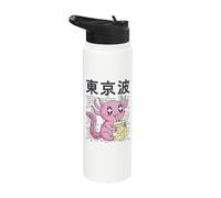 Kawaii Axolotl Banana Milk Carton Chicas Teen Anime Stainless Steel Insulated Water Bottle