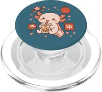 Kawaii Axolotl Beber Boba Milk Tea Cute Japan Culture Art PopSockets PopGrip para MagSafe