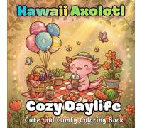 Kawaii Axolotl Daylife: Coloring Book for Kids and Adults Featuring Cute Axolotls in Tropical Beach Scenes and Simple Animal Patterns for Stress ... (Animal Cozy Daylife Coloring Book)