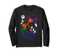 Kawaii Axolotl de Halloween - Fantasmas y Calabazas Manga Larga