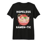 Kawaii Axolotl Eats Ramen Hopeless Ramentic Lindo Estético Camiseta Premium