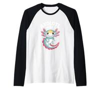 Kawaii Axolotl Hermoso Simple Axolot Camiseta Manga Raglan