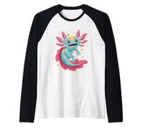 Kawaii Axolotl Hermoso Simple Axolot Camiseta Manga Raglan