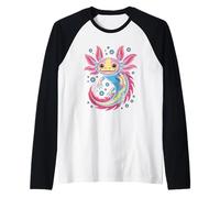 Kawaii Axolotl Hermoso Simple Axolot Camiseta Manga Raglan
