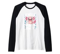 Kawaii Axolotl Hermoso Simple Axolot Camiseta Manga Raglan