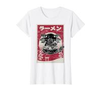Kawaii Axolotl Ramen Japonés Xilografía Anime Niños Adolescentes Camiseta gráfica económica, Mujer, Blanco, XL