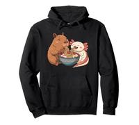 Kawaii Axolotl Y Capibara Comiendo Fideos Ramen Lindo Animal Sudadera con Capucha