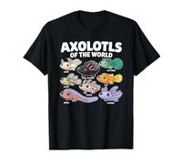 Kawaii Axolotls of The World Lindo Anime Salamander Axolotl Camiseta