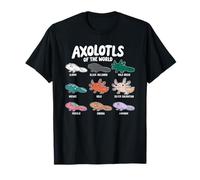 Kawaii Axolotls of The World Lindo Anime Salamander Axolotl Camiseta
