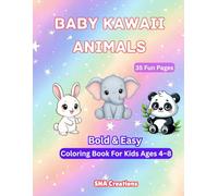 Kawaii Baby Animals Coloring Book for Kids Ages 4-8: Cute and Easy Bold Line Animal Coloring Pages for Boys & Girls