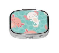 Kawaii Baby Cute Axolotl - Pastillero con 2 compartimentos, organizador portátil