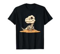 Kawaii Baby Dino Esqueleto fósil Lindo Dibujos Animados Camiseta
