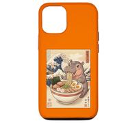 Kawaii Baby Hipopótamo Comiendo Fideos Ramen Lindo Anime Carcasa para iPhone 12/12 Pro