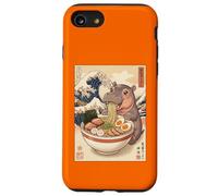Kawaii Baby Hipopótamo Comiendo Fideos Ramen Lindo Anime Carcasa para iPhone SE (2020) / 7/8