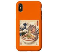 Kawaii Baby Hipopótamo Comiendo Fideos Ramen Lindo Anime Carcasa para iPhone X/XS
