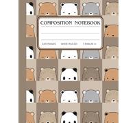 Kawaii Bear Composition Notebook: Wide Ruled Notebook | 7.5" x 9.25", 120 Pages, A Cozy and Cute Notebook for Writing, Journaling, and Note-Taking