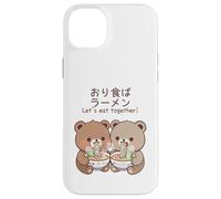 Kawaii Bear Cubs Let's Eat Together Diseño de Fideos japoneses Carcasa para iPhone 14 Plus