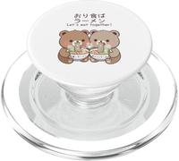 Kawaii Bear Cubs Let's Eat Together Diseño de Fideos japoneses PopSockets PopGrip para MagSafe