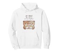 Kawaii Bear Cubs Let's Eat Together Diseño de Fideos japoneses Sudadera con Capucha