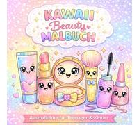 Kawaii Beauty Malbuch für Kinder - 60 Ausmalbilder für Kinder & Erwachsende - Kreativer Malspaß: Süße Make-up & Beauty Motive zum Ausmalen - Kosmetik, ... & Haar-Accessoires | Einfaches Coloring Book